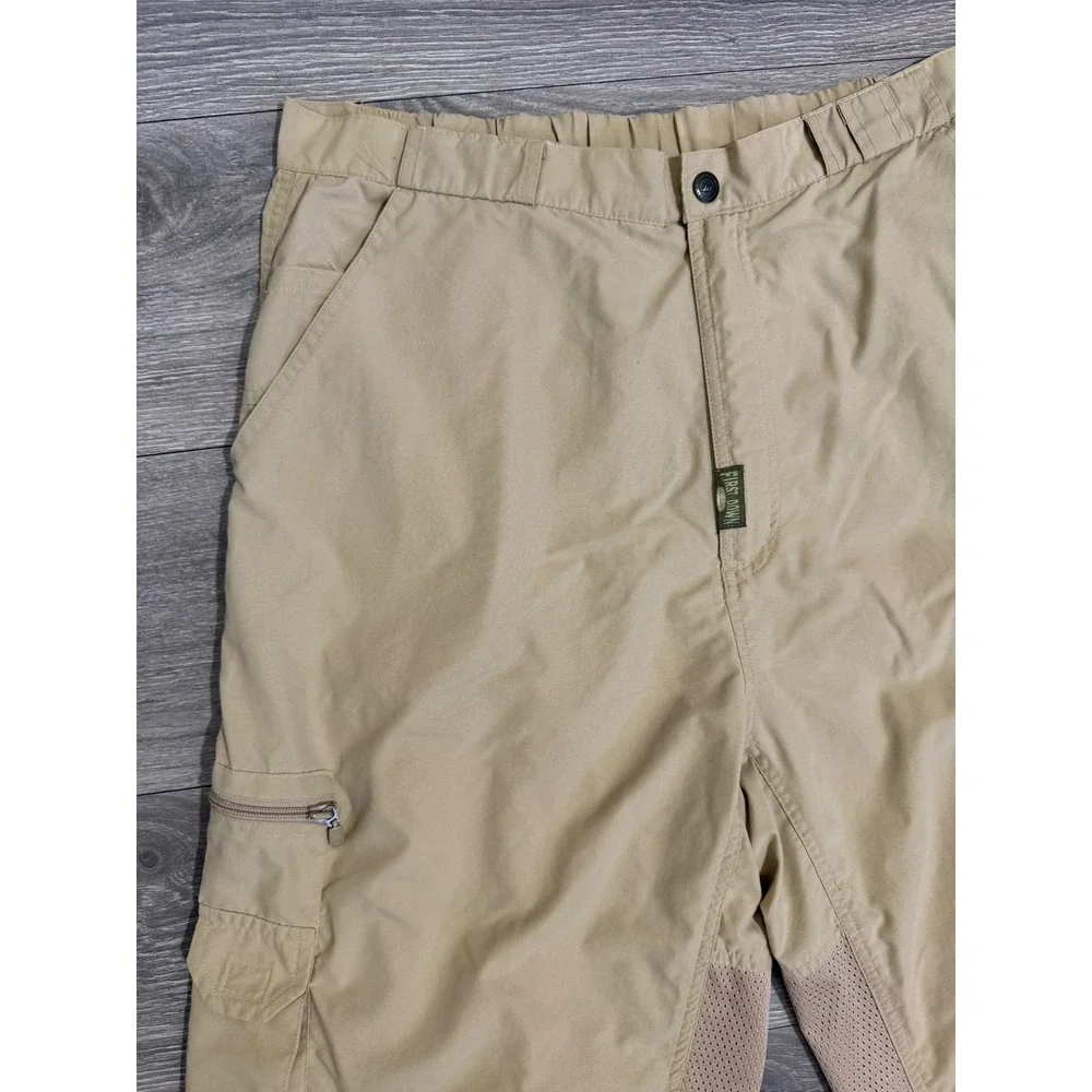 Vintage 90s First Down Safari Cargo Pants Men XXL Khaki Nylon Mesh Vent Gorpcore